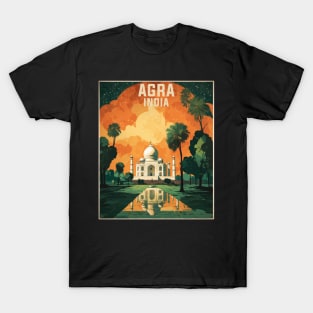 Agra India Starry Night Vintage Tourism Travel T-Shirt